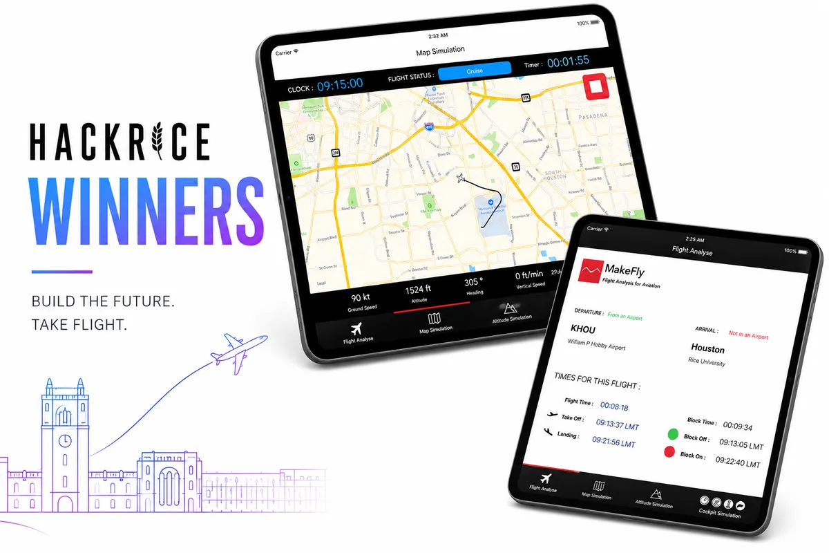 MakeFly -ForeFlight Track Log Analysis Winner at HackRice 7